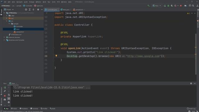 JavaFX and Scene Builder - Hyperlink open browser смотреть онлайн