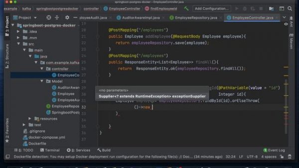 Spring Boot with PostgreSQL and Docker Compose | RESTful CRUD API Example | Spring Data JPA Auditin