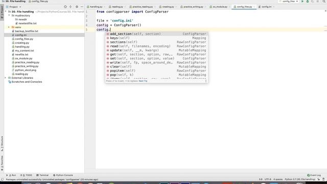 Working with config files in Python смотреть онлайн