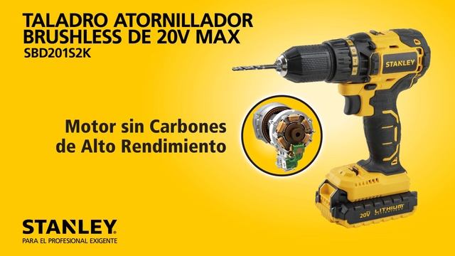 Taladro Atornillador Brushless de 20V STANLEY - SBD201S2K смотреть онлайн