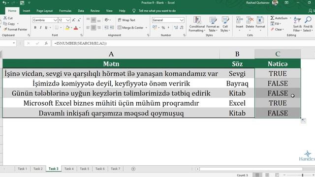 Excel Praktiki tapşırıqlar , Modul#9 - Cavab#3 | Excel practise | Excel pratiği | Практика в Excel смотреть онлайн