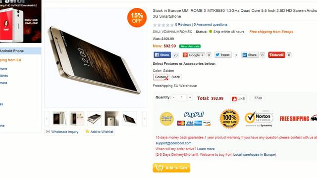 UMI ROME X MTK6580 1.3GHz Quad Core 5.5 Inch 2.5D HD Screen Android 5.1 3G Smartphone смотреть онлайн
