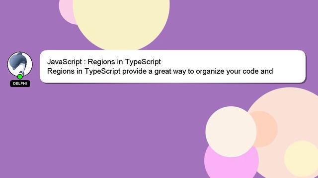 JavaScript : Regions in TypeScript смотреть онлайн