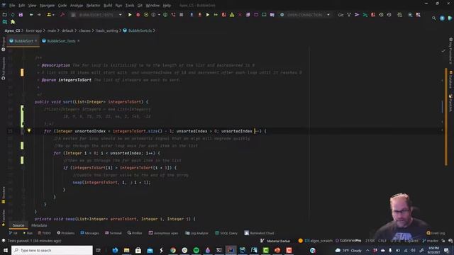 Introduction to Algorithms in Apex. Bubble Sort and big O notation. смотреть онлайн