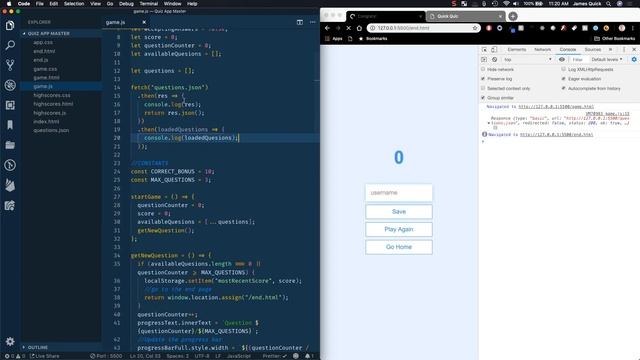 Build a Quiz App (10) - Fetch API to Load Local Questions смотреть онлайн