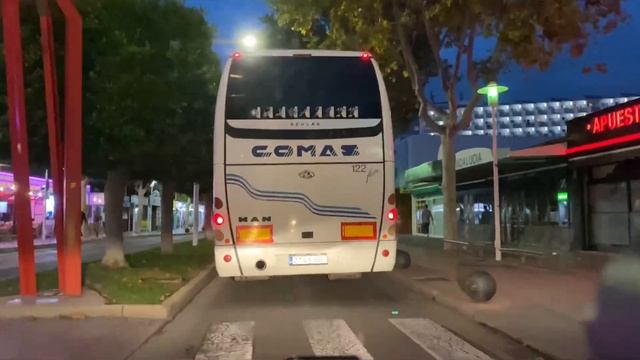 Ночной Магалуф на Мальорке из машины смотреть онлайн