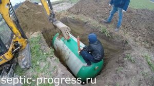 монтаж септика из стеклопластика 3м3 для дома