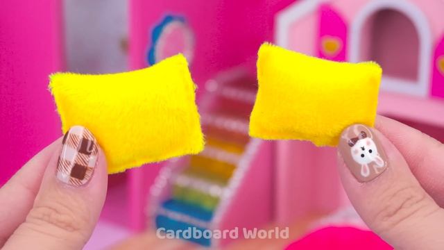Satisfying Build Cutest Pink House with Playhouse Bedroom from Cardboard ❤️ DIY Miniature House смотреть онлайн