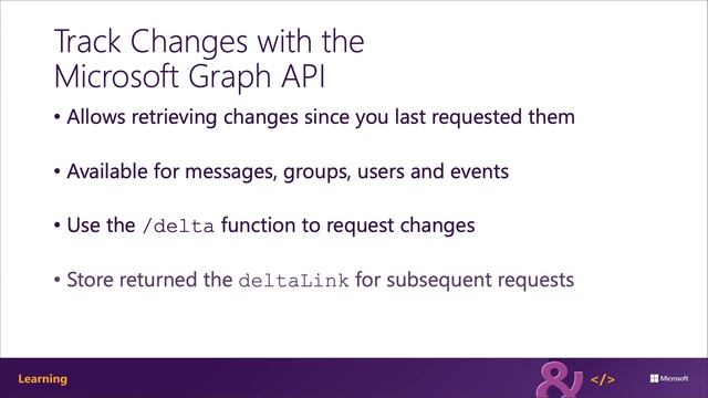 Microsoft Graph track changes (delta query) смотреть онлайн