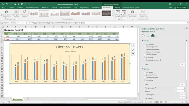 Как создать шаблон диаграммы и использовать его во всех книгах EXCEL смотреть онлайн