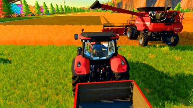 HARVESTING BARLEY, LOAD & TRANSPORT WITH LANDINI TRACTORS - Farming Simulator 22 смотреть онлайн