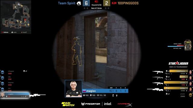 [RU] Team Spirit vs 100PingGods | Карта 1: Inferno | StarLadder CIS RMR Main Event Group Stage смотреть онлайн