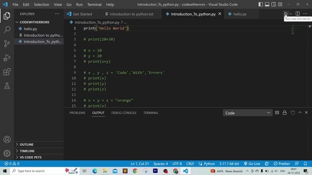 Introduction to Python and Virtual Platform to run any code . | PythonTutorial #3 смотреть онлайн