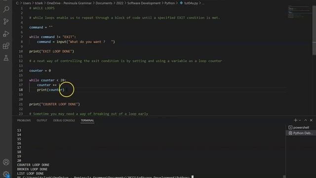 Python Tute04A While Loops смотреть онлайн
