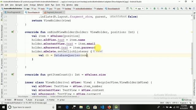 Part-4 - SQLite Database Deletion - Android Tutorial (Kotlin) смотреть онлайн