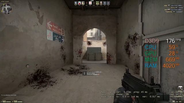 GeForce GTX 1060 6GB -- AMD Ryzen 3 1300X -- CSGO FPS Test Dust 2 Low смотреть онлайн