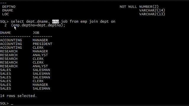 28: Oracle SQL - ON CLAUSE joins смотреть онлайн