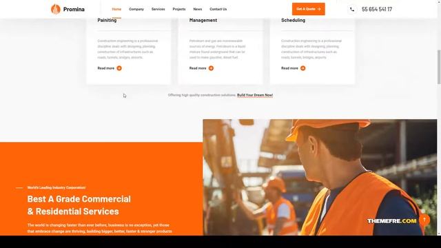 Promina - Construction And Building WordPress Theme construction architecture Saeki смотреть онлайн