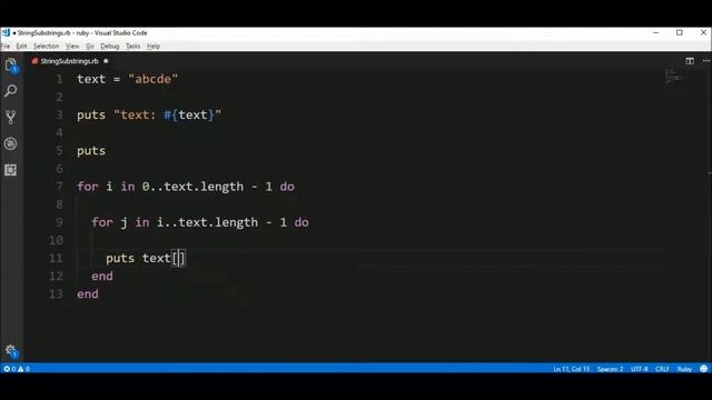 string print substrings in ruby смотреть онлайн