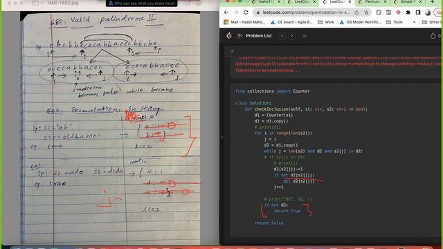 567 Permutation in String | python | Time complexity: O(n) | Space complexity: O(1) смотреть онлайн