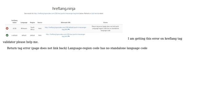 Webmasters: hreflang return tag error (for magento2 extension) смотреть онлайн