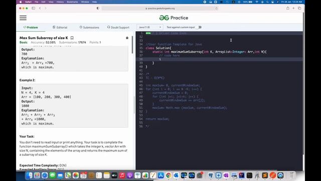 Sliding Window 1- Easy - Max Sum Subarray of Size K - JAVA смотреть онлайн