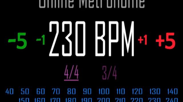 Metronomo Online - Online Metronome - 230 BPM 4/4 смотреть онлайн