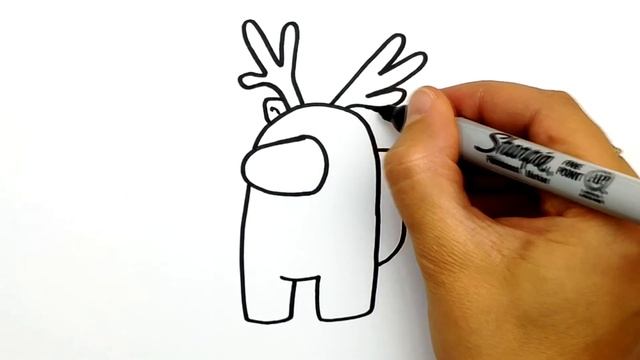 Как нарисовать Амонг Ас новогодний скин |How to draw Among Us character Christmas skin смотреть онлайн