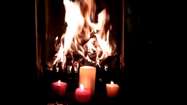 1 Hr - Горящий  Камин & Свечи / Fireplace & Candles