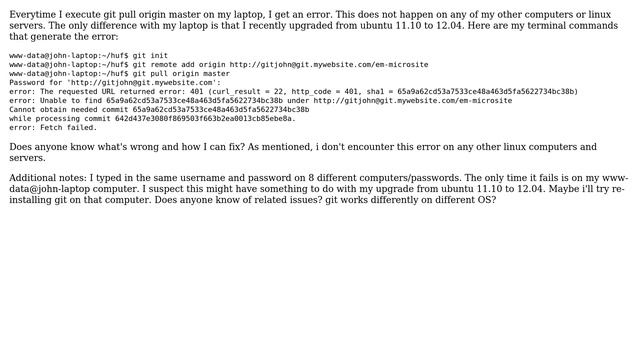 DevOps & SysAdmins: Unable to do a git pull - related to upgrade from Ubuntu 11.10 to 12.04? смотреть онлайн
