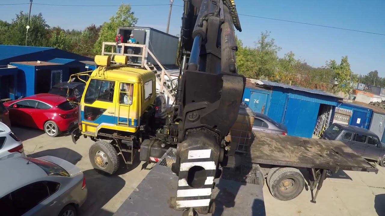 Моя Работа на большом манипуляторе.#2 Погрузка генератора и кубиков.Hiab 450 смотреть онлайн