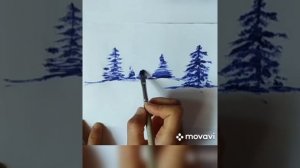 Как нарисовать ёлочки гуашью | правополушарное рисование