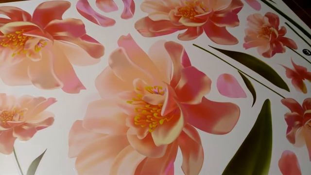 Декоративная наклейка на стену Романтические цветы смотреть онлайн