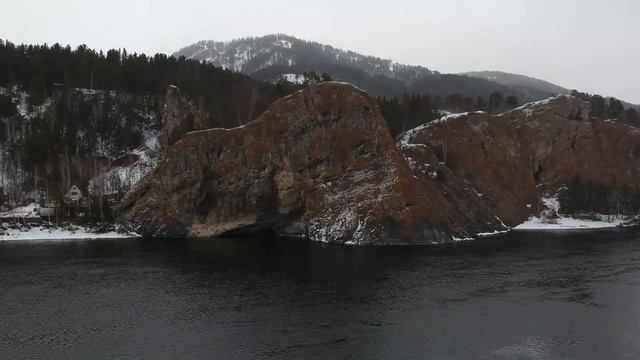 Зимняя Овсянка и Енисей с квадрокоптера смотреть онлайн