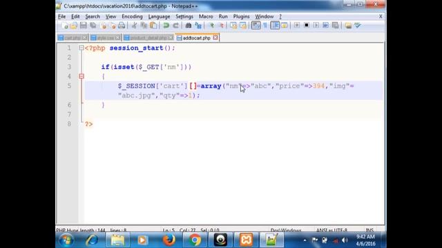 PHP TUTORIAL - WEB SITE FROM START TO FINISH -Add to cart (Video No -12) смотреть онлайн