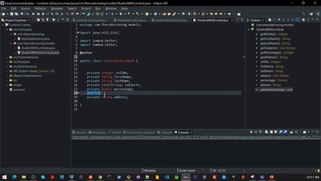 Project Lombok | How to generate setter and getter for a particular property 04 смотреть онлайн