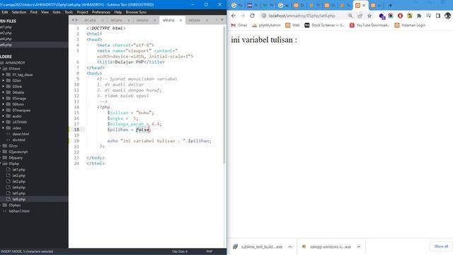 Belajar Pemprograman Website Bagian PHP Part 1 смотреть онлайн