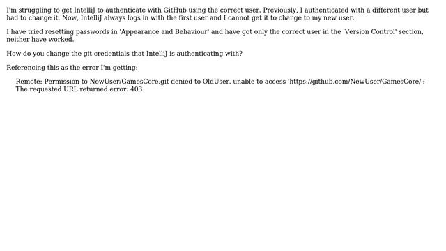 How to reset or change the Git user IntelliJ is authenticating with? смотреть онлайн