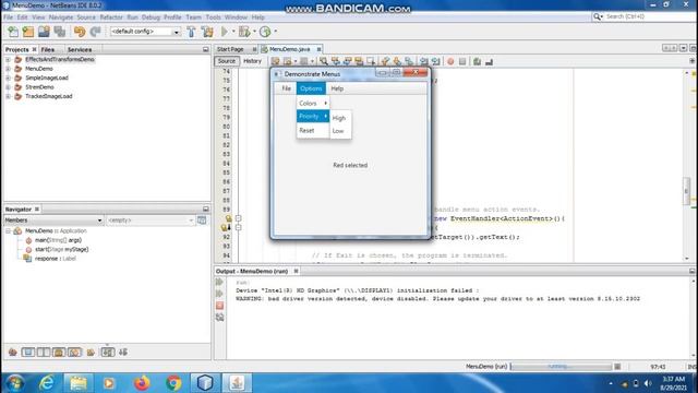Java the complete Reference Ninth Edition (Chapter 36) Example (1) Create a Main Menu смотреть онлайн