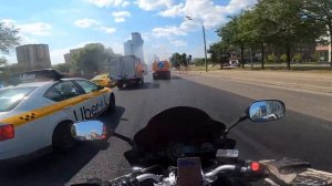 На мотоцикле - первый выезд в город. Первый сезон.  Мото-блог