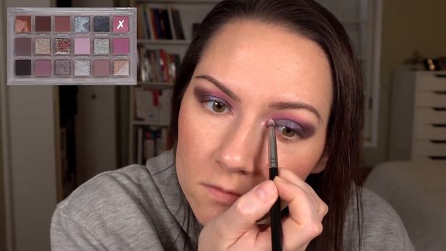 Huda Beauty Rose Quartz Palette Look No. 2 | Pink and Grey Sparkly Eyeshadow Tutorial смотреть онлайн