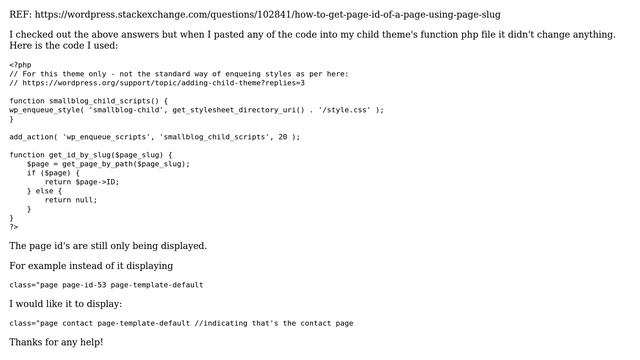 Wordpress: How to display page ids as page slug names? смотреть онлайн