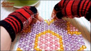 1/4 Ваза для фруктов на ножке из бусин - мастер-класс