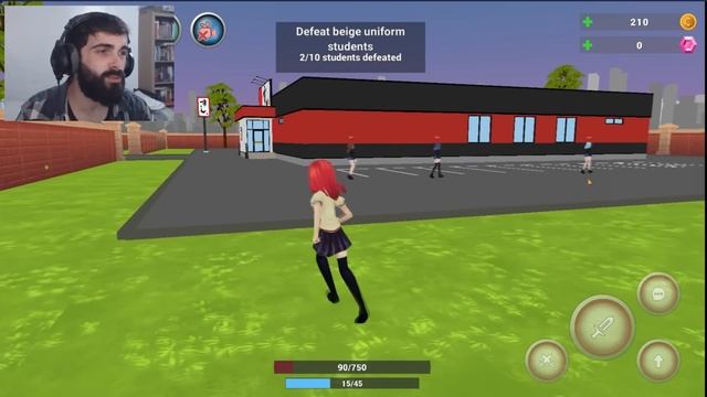 Saindo no soco pelo meu senpai! - Anime High School Simulator | Yandere Sim para Android смотреть онлайн