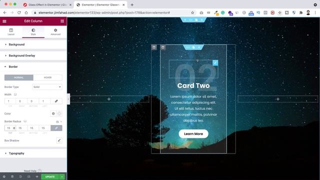Glass Effect In Elementor | Glassmorphism ?