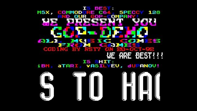 Gop Demo - RST7/Code Busters [#zx spectrum AY Music Demo] смотреть онлайн