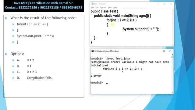 v3 for statement - Java Certification - OCJA and OCJP Multiple Choice Questions смотреть онлайн