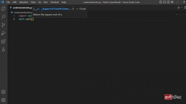 Sqrt Function in Python | Lecture 64 | Python for Beginners