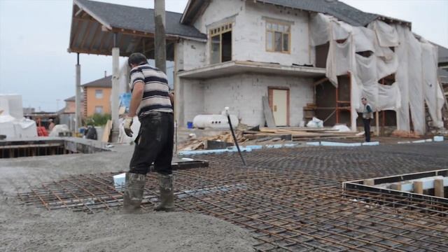 Укладка бетонной смеси фундамента бани смотреть онлайн