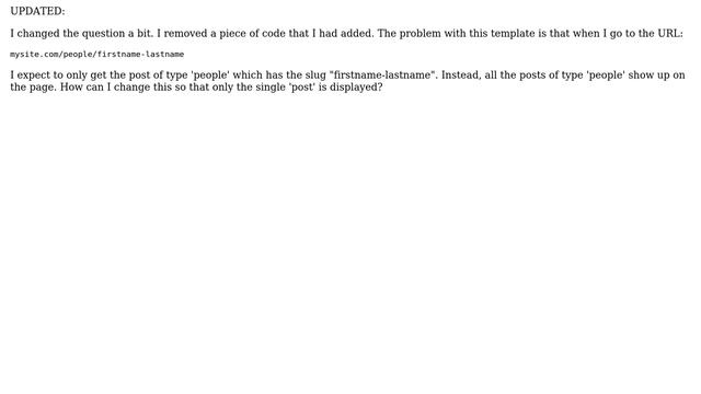 Wordpress: Template for custom post type shows all posts instead of just one смотреть онлайн